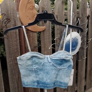 Women's spaghetti strap halter top. Jean looking good stretch